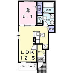 ラーベ 1階1LDKの間取り