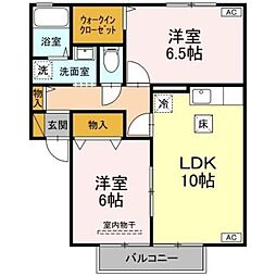 ボヌール　ＡＢＣＤＥ 1階2LDKの間取り