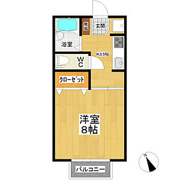 フローラルC 1Kの間取図画像
