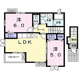 コージーコートA 2LDKの間取図画像