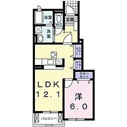 ルヴェ・デュ・ソレイユ 1LDKの間取図画像