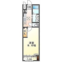 ル・ユウセイ(Le Yusei) 1Kの間取図画像
