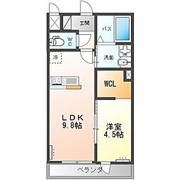 ブランシュ フルールAR 1LDKの間取図画像