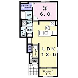ラ・メゾン・リアンジュ1 1LDKの間取図画像