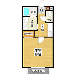 メゾンツクバ 1Kの間取図画像
