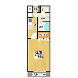 サニーサイド神立 1Kの間取図画像