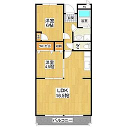 ルシール 2LDKの間取図画像