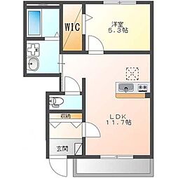 hermana(エルマーナ)V 1LDKの間取図画像