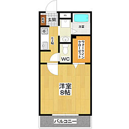 ロイヤルハイツ 1Kの間取図画像