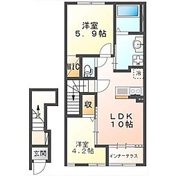 桜フラッツ 2LDKの間取図画像