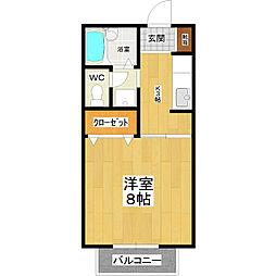 サン・ブライト 1Kの間取図画像