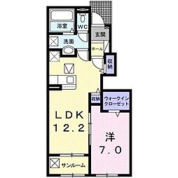カプレット 1LDKの間取図画像