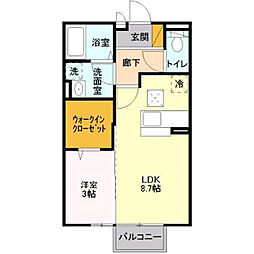 エクセル・エーデルハイム 1LDKの間取図画像