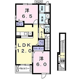 ウエストピーク3 2LDKの間取図画像