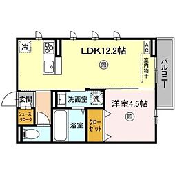 casaecran 1LDKの間取図画像