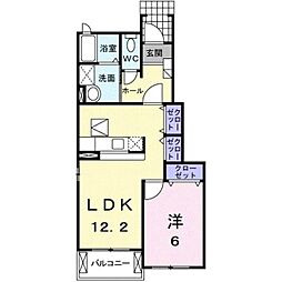 スプリング・フラワー 1LDKの間取図画像