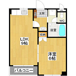 シャトーアスナロ 1LDKの間取図画像