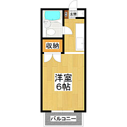 サンヨーコーポ 1Kの間取図画像