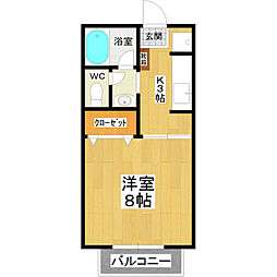 ウィンディア 1Kの間取図画像