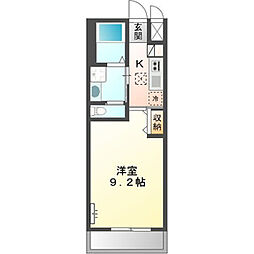 プランドール 1Kの間取図画像