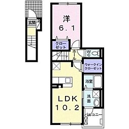 リーヴ・レガーロ 1LDKの間取図画像