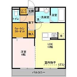 モン・レーヴ 1LDKの間取図画像