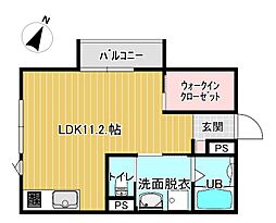 プチメゾン小路口 2階1Kの間取り