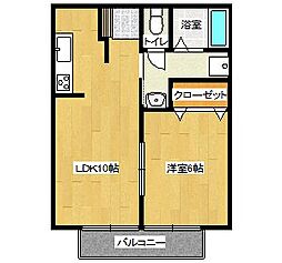 プチメゾン若葉L 3階1LDKの間取り