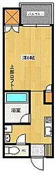 メゾンヴェルテA 1Kの間取図画像