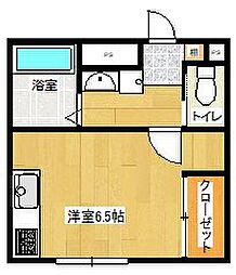 トレス船越 1Kの間取図画像