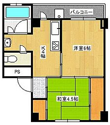 ユートピア原口2号棟 2Kの間取図画像
