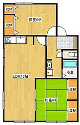 セジュール山口パート2 2LDKの間取図画像