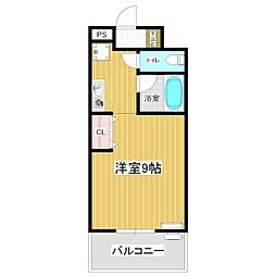 フロンティアTACHIBANAII ワンルームの間取図画像