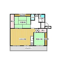 ユートピア東長崎1棟 2LDKの間取図画像