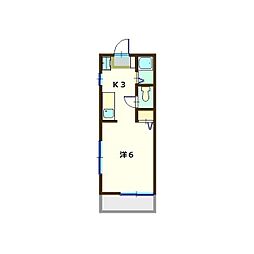 ハイツデンファレ 1Kの間取図画像