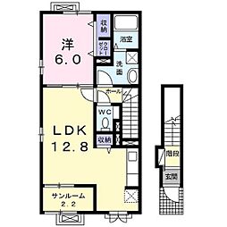 コッティ大泉 2階1LDKの間取り