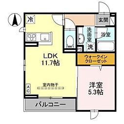 D-Grande常盤町 2階1LDKの間取り