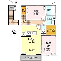 アデル 2階2LDKの間取り