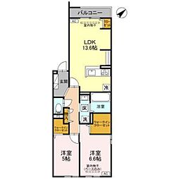 Faro 1階2LDKの間取り