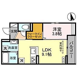 Regalo.総曲輪 3階1LDKの間取り