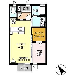 カーサ・リベルテ 1LDKの間取図画像