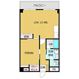 メゾン・ルミネス 1LDKの間取図画像