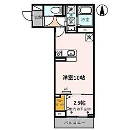 ドエル23 ワンルームの間取図画像