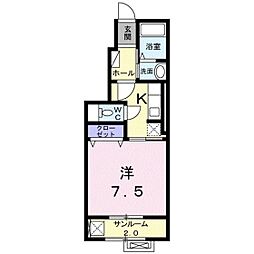 ニューリジェール 1Kの間取図画像
