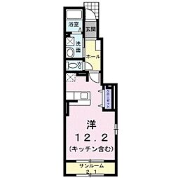 リブレ常盤台C ワンルームの間取図画像
