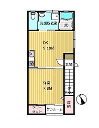 NEWウィンドウ 1DKの間取図画像