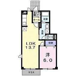 プラム21 1LDKの間取図画像