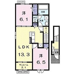 セレッソ手屋 2LDKの間取図画像