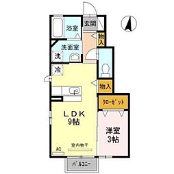 セジュール藤木 1LDKの間取図画像