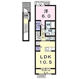 リブレ赤田 1LDKの間取図画像